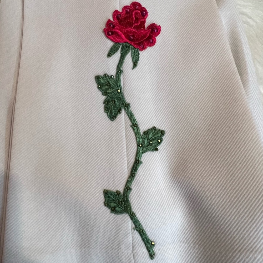VINTAGE 2 Piece Western Embroidered Rose Set (Button-Up + Flare Pant) - Picture 7 of 14